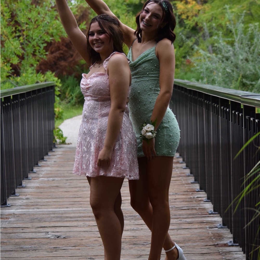 Windsor Green beaded/pearl Homecomong Dress